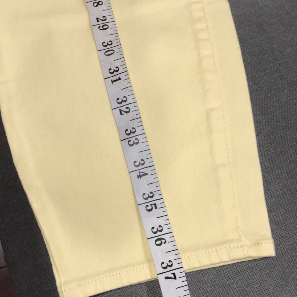 Talbots women Straight Leg Crop Jean At Waits Size 14  Light Yellow Color - Picture 8 of 10